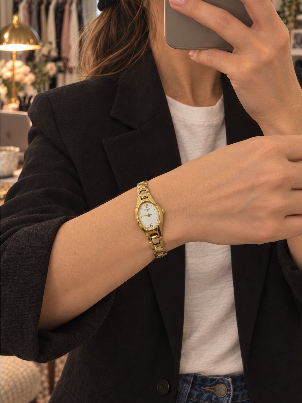 Vintage 1990s Seiko 1N01 Gold-Tone Oval Quartz Watch Japan - Picture 4 of 6